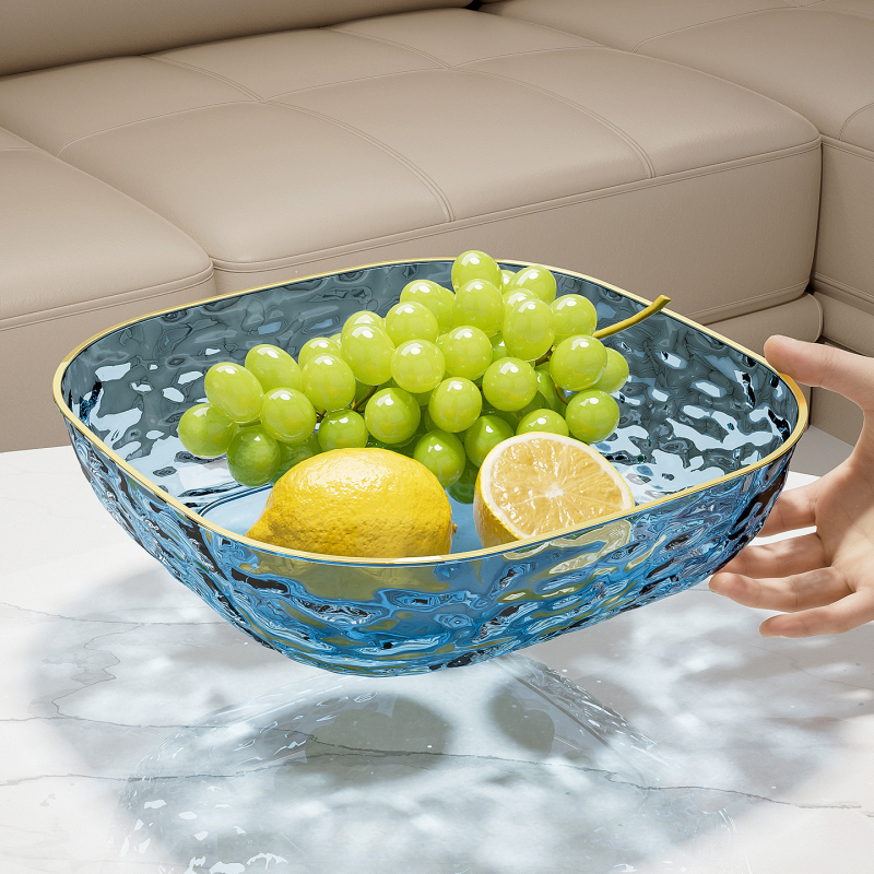 Farfurie de fructe de 20 cm pentru uz casnic, platou de fructe pentru sufragerie, bol de fructe cu design ușor luxos, farfurie pentru gustări cu estetică înaltă, expoziție de dulciuri la birou