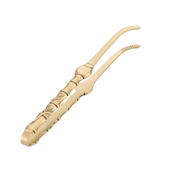 Clește de ceai din alamă, set de unelte Kung Fu pentru ceai, clește din bambus lucrat manual, clips antiderapante pentru ceașcă, ac de ceai, lingură de ceai