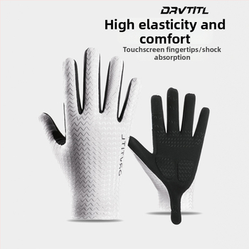 Unisex letné cyklistické rukavice pre vonkajšie použitie, na cestné bicykle, z Ice-Silk materiálu, tlmenie nárazov, protišmyk, s dizajnom s plným a polprstom, priedušné