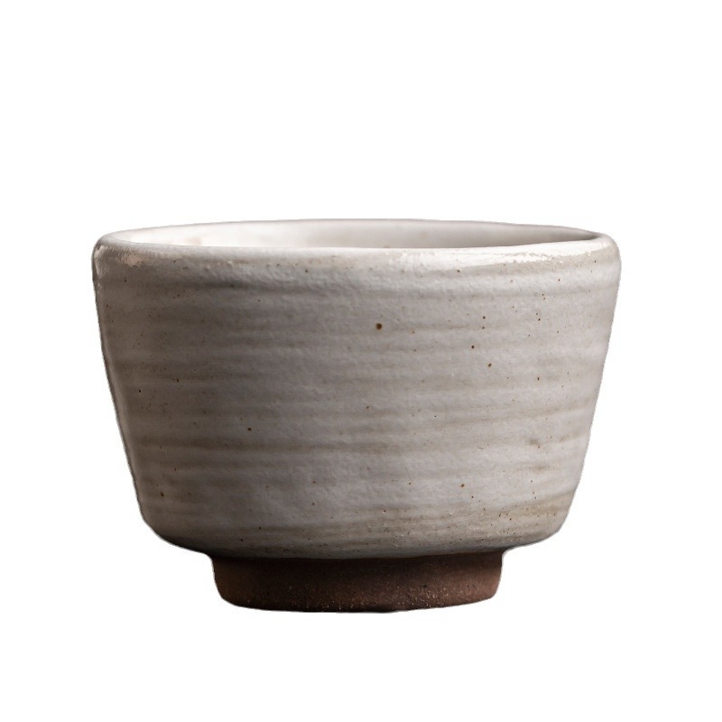Ceasă de ceai ceramică, lucrată manual, în stil wabi-sabi, cu glazură pudră, ceașcă de degustare a ceaiului pentru uz casnic