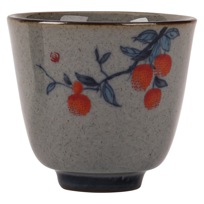 Ge Kiln set ceai cu ceainic cu capac și cești, glazură albastru-albă, motiv trei talente, inspirat din Dinastia Song
