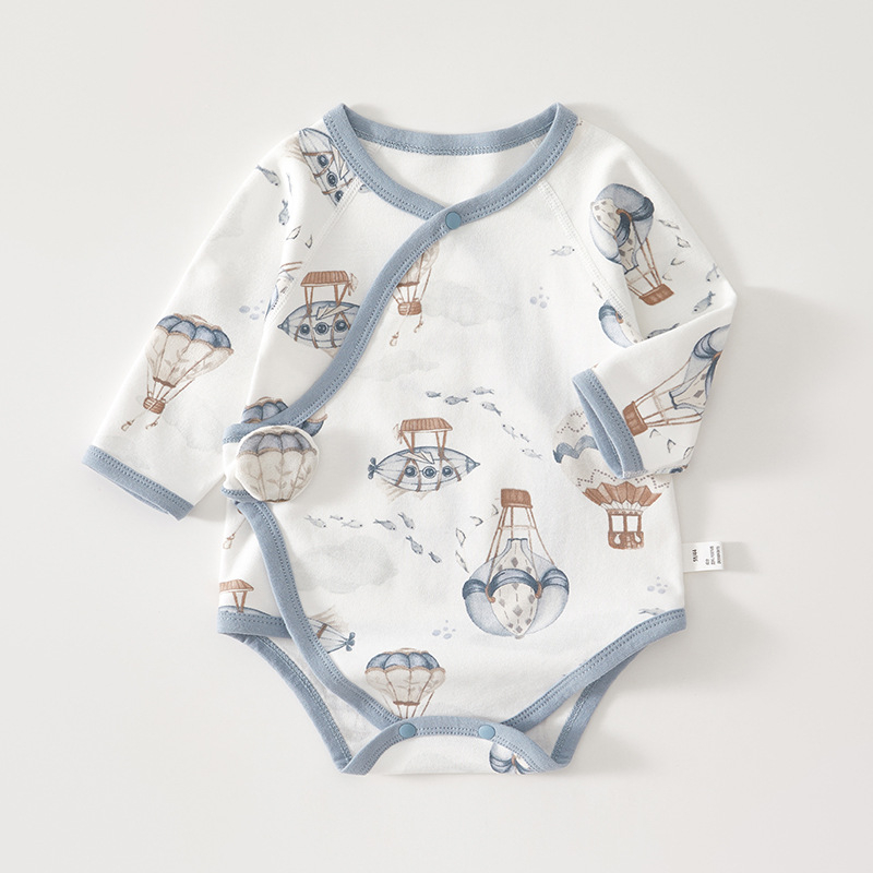 Pamukasti romper za novorođenče s dugim rukavima, 100% pamuk, unisex, za proljeće i jesen