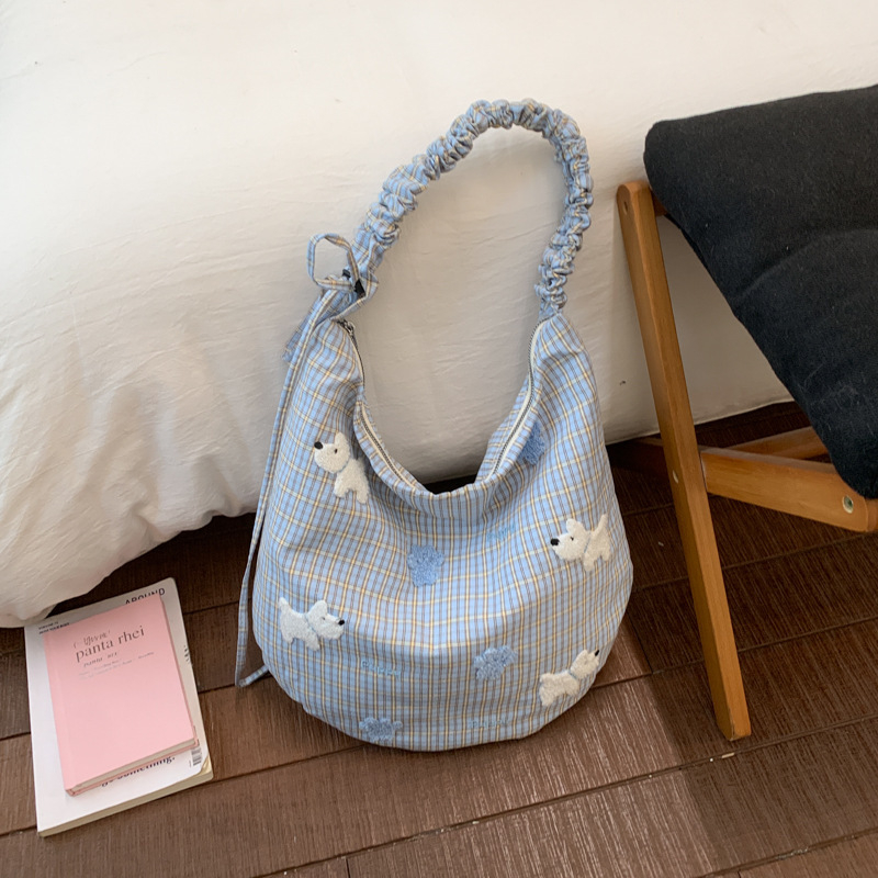 Torba od platna velike kapacitete za školu i svakodnevnu upotrebu, stilizirana i umjetnička crossbody torba s izvezenim motivom