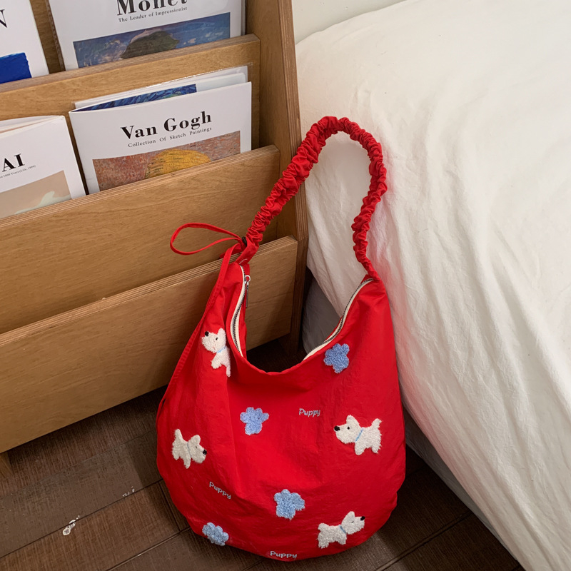Torba od platna velike kapacitete za školu i svakodnevnu upotrebu, stilizirana i umjetnička crossbody torba s izvezenim motivom