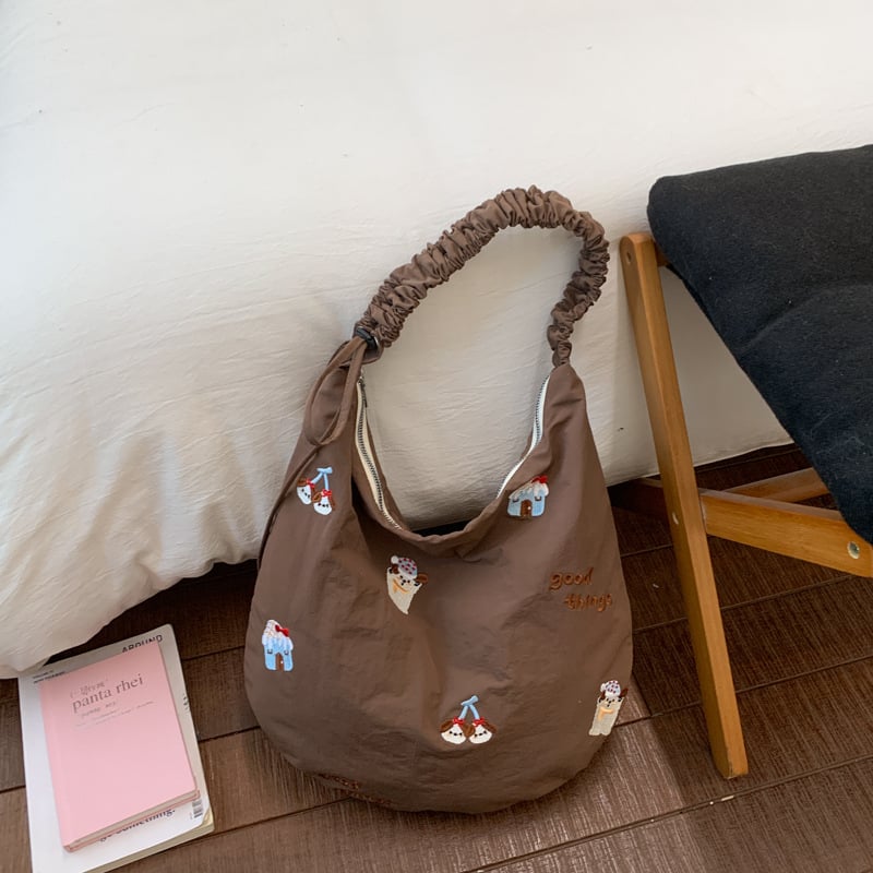 Torba od platna velike kapacitete za školu i svakodnevnu upotrebu, stilizirana i umjetnička crossbody torba s izvezenim motivom