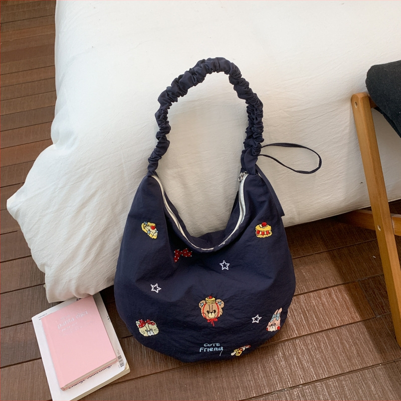 Torba od platna velike kapacitete za školu i svakodnevnu upotrebu, stilizirana i umjetnička crossbody torba s izvezenim motivom