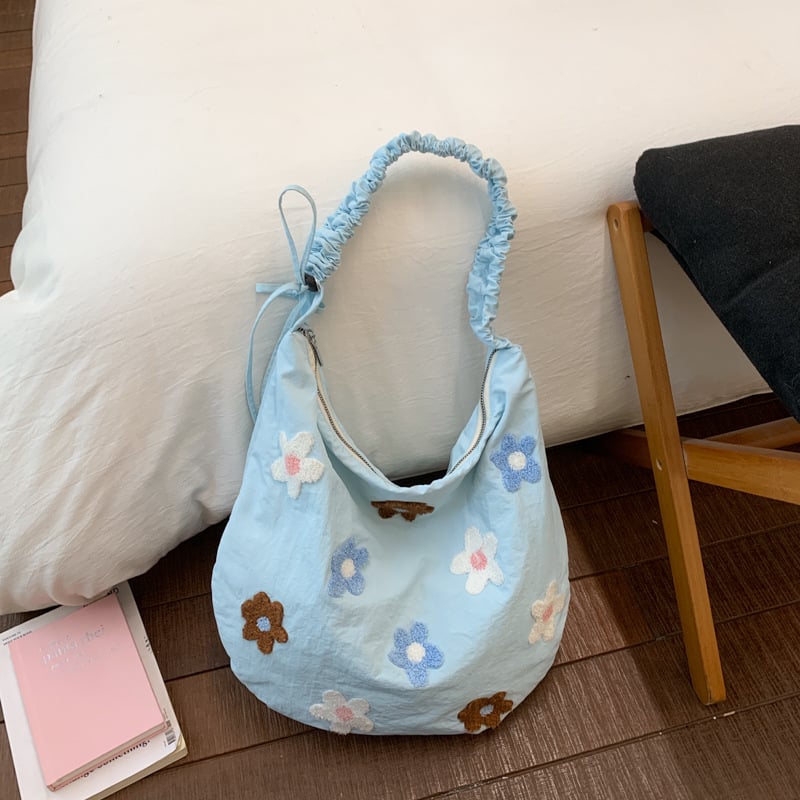 Torba od platna velike kapacitete za školu i svakodnevnu upotrebu, stilizirana i umjetnička crossbody torba s izvezenim motivom