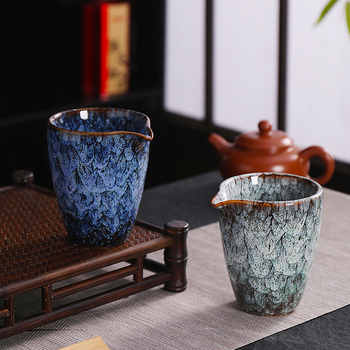 Tăviță ceramică de ceai cu ceașcă pentru repartizarea echitabilă pentru ceremonia Kung Fu – accesorii de ceai, stil chinezesc