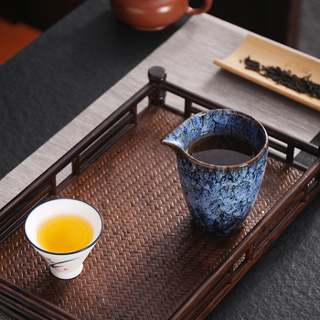 Tăviță ceramică de ceai cu ceașcă pentru repartizarea echitabilă pentru ceremonia Kung Fu – accesorii de ceai, stil chinezesc