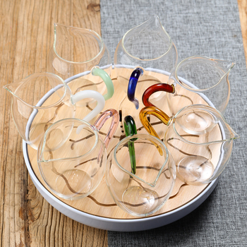 Cană din sticlă borosilicată, cu mâner colorat, pentru ceremonia ceaiului, gură ascuțită și flux curat, capacitate mare pentru uz casnic