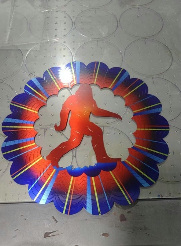 3D rotirajući zvonci vjetra s mandala dizajnom – za vanjski vrt i balkon, metalni viseći ukras