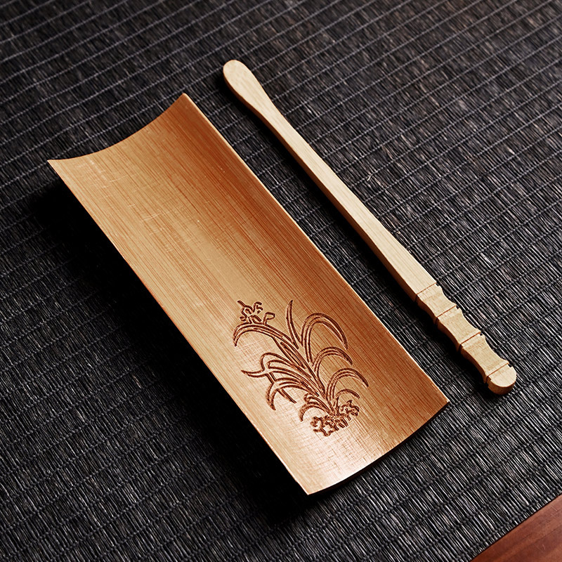 Lingură de ceai din bambus, realizată manual, pentru ceremonia ceaiului în stil japonez, accesorii Kung Fu