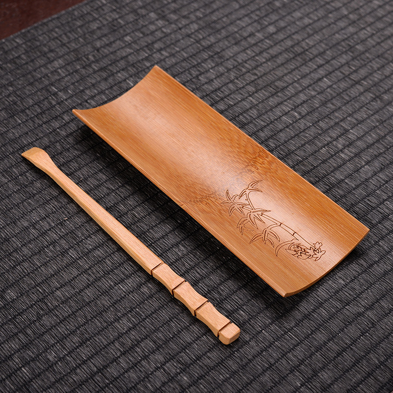 Lingură de ceai din bambus, realizată manual, pentru ceremonia ceaiului în stil japonez, accesorii Kung Fu