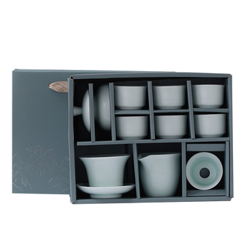 Ge Yao set de ceai pentru uz casnic, ceainic ceramic Gongfu cu bol cu capac în trei părți, cadou