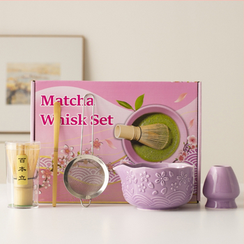 Set japonez de ceai Matcha cu bol de matcha, perie de ceai, unelte de preparare a ceaiului din dinastia Song, tel de bambus cu 100 dinți