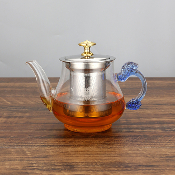 Ceainic din sticlă borosilicat de înaltă rezistență, pentru folosire la cald și rece, cu interior din oțel inoxidabil 304, set de ceai pentru casă, filtru din oțel inoxidabil, pentru ceai de flori