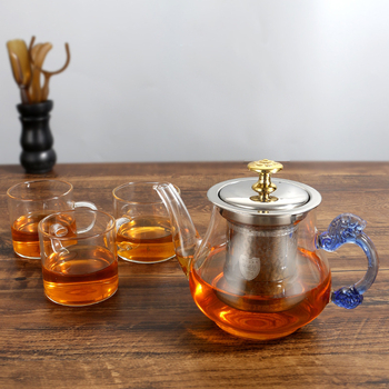 Ceainic din sticlă borosilicat de înaltă rezistență, pentru folosire la cald și rece, cu interior din oțel inoxidabil 304, set de ceai pentru casă, filtru din oțel inoxidabil, pentru ceai de flori