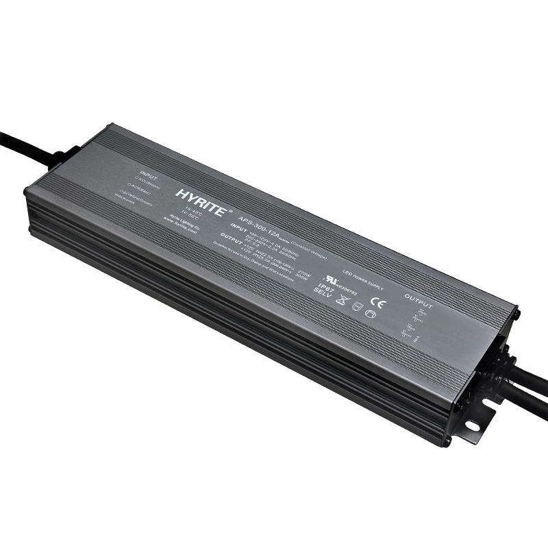 Sursă de alimentare cu comutator UL, rezistentă la apă, 12V–24V, pentru iluminat industrial și iluminat de perete (IP67)