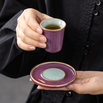 Set de ceai din porțelan Zijun Kiln Kung Fu cu model Ice Flower — ceainic, gaiwan și cești, în stil luxos ușor