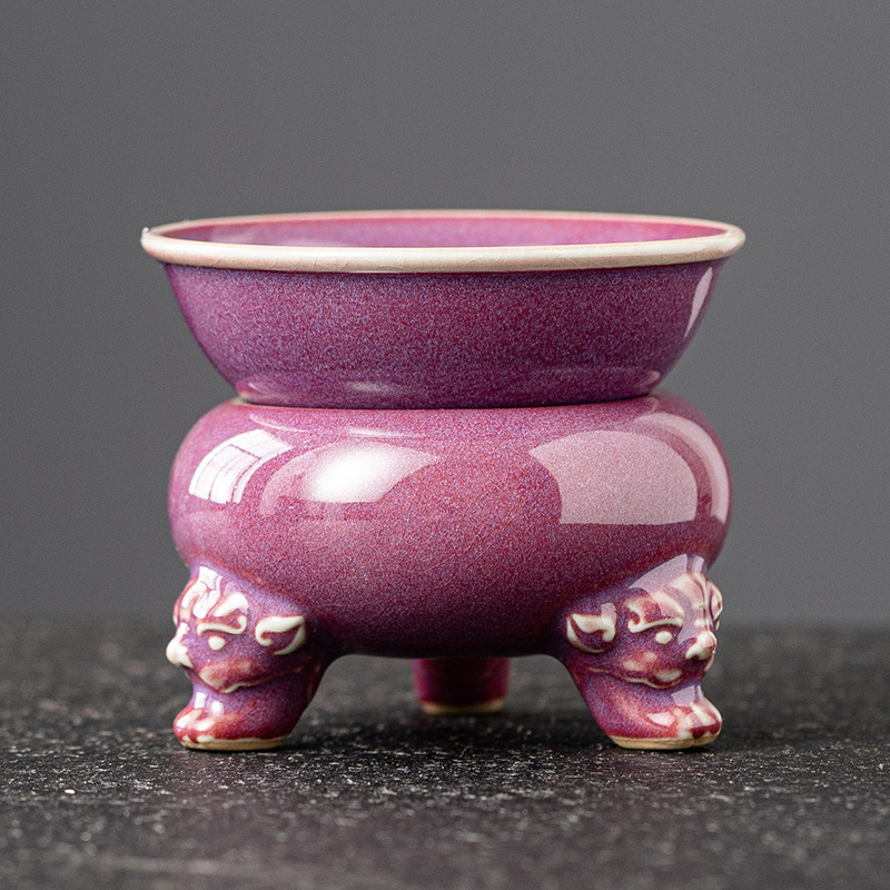 Set de ceai din porțelan Zijun Kiln Kung Fu cu model Ice Flower — ceainic, gaiwan și cești, în stil luxos ușor