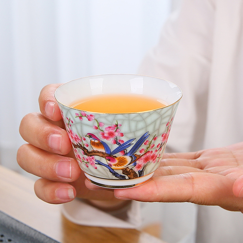 Set ceramic pentru ceai pentru acasă cu ceainic, bol cu capac, cești și infuzor, în cutie cadou