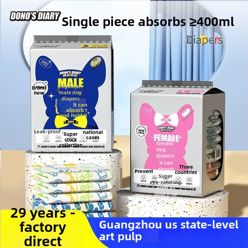 Scutece pentru animale de companie cu schimbare de culoare pentru femele și masculi, 10 bucăți