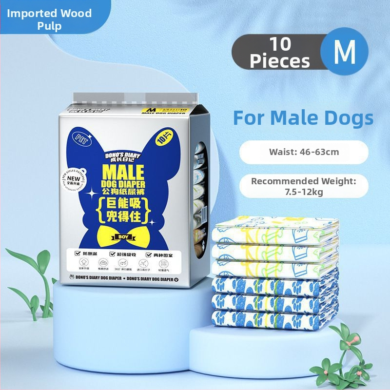 Scutece pentru animale de companie cu schimbare de culoare pentru femele și masculi, 10 bucăți