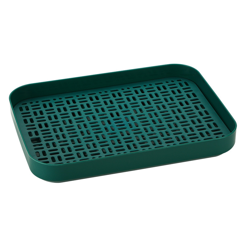 Tavă de ceai cu design îngroșat pentru uz casnic, suport dublu pentru cești cu scurgere, potrivit pentru living și picnic în aer liber