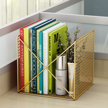 Etajeră de birou din fier, organizator metalic pentru birou, raft pentru reviste, design simplu și modern, spațiu mic de depozitare