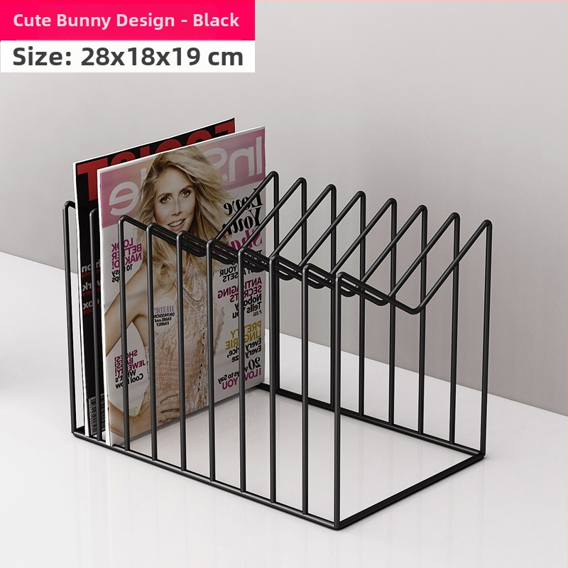 Etajeră de birou din fier, organizator metalic pentru birou, raft pentru reviste, design simplu și modern, spațiu mic de depozitare