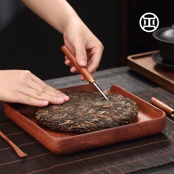 Tavă de ceai din lemn masiv de rosewood pentru Pu'er, tavă de degustare a ceaiului, cutie pentru bucățile de ceai și tavă de evaluare a frunzelor