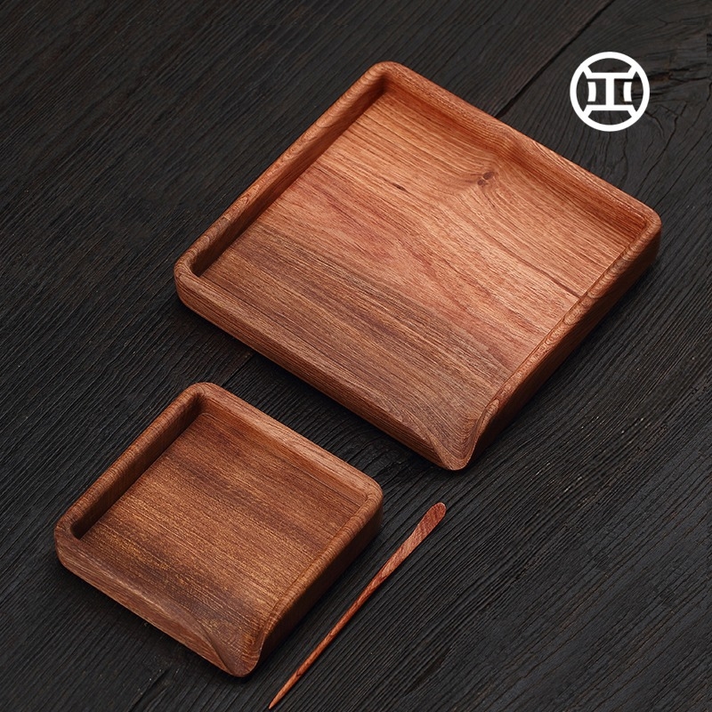 Tavă de ceai din lemn masiv de rosewood pentru Pu'er, tavă de degustare a ceaiului, cutie pentru bucățile de ceai și tavă de evaluare a frunzelor