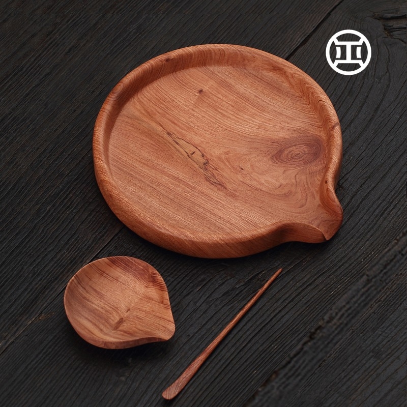 Tavă de ceai din lemn masiv de rosewood pentru Pu'er, tavă de degustare a ceaiului, cutie pentru bucățile de ceai și tavă de evaluare a frunzelor