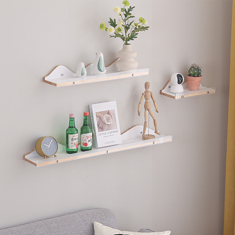 Raft de perete din lemn pentru cărți și reviste, decor pentru living
