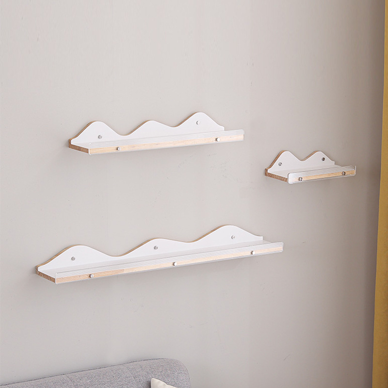 Raft de perete din lemn pentru cărți și reviste, decor pentru living