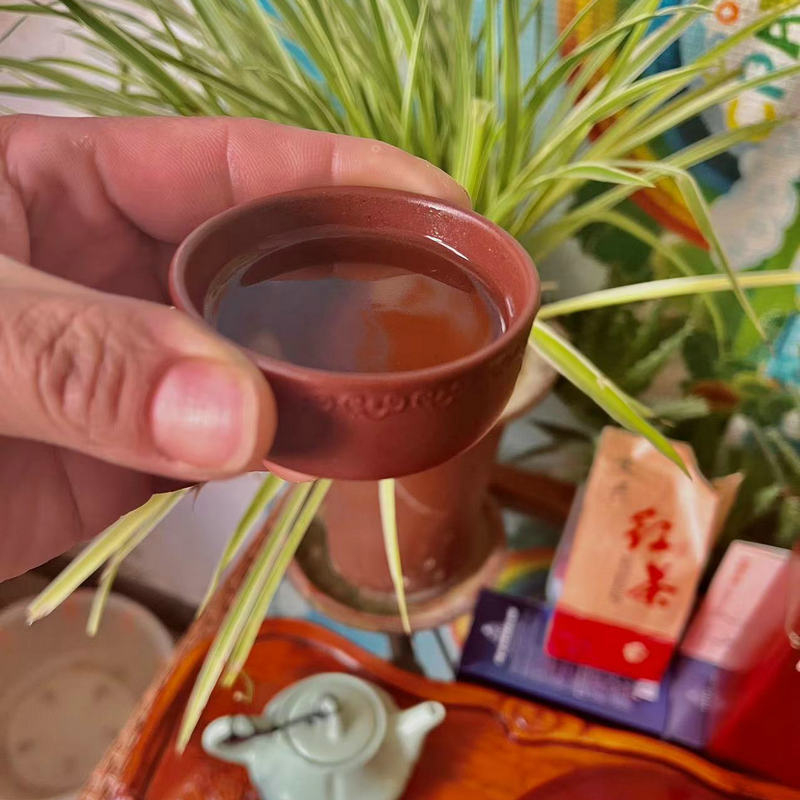 Set cadou de ceai Kung Fu din lut purpuriu, în cutie cadou, ceșcă principală și ceașcă de degustare, stil Chinez nou