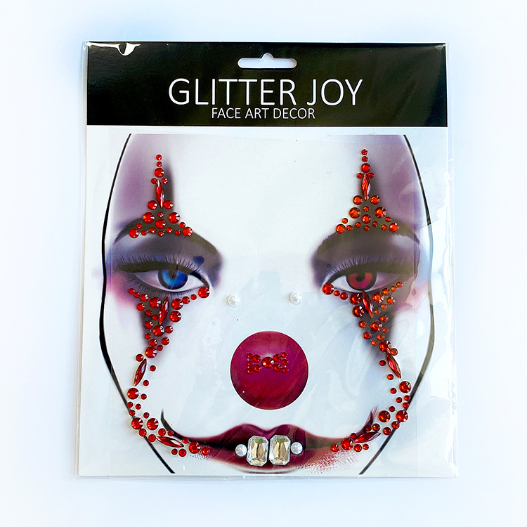 Fluorescencije dijamantne naljepnice s likom duha za Halloween – naljepnice za lice i obrve s rhinestones i smolnim detaljima