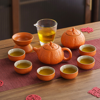 Set de ceai ceramic Persimmon Ruyi, ceainic și cești, în cutie cadou, personalizabil