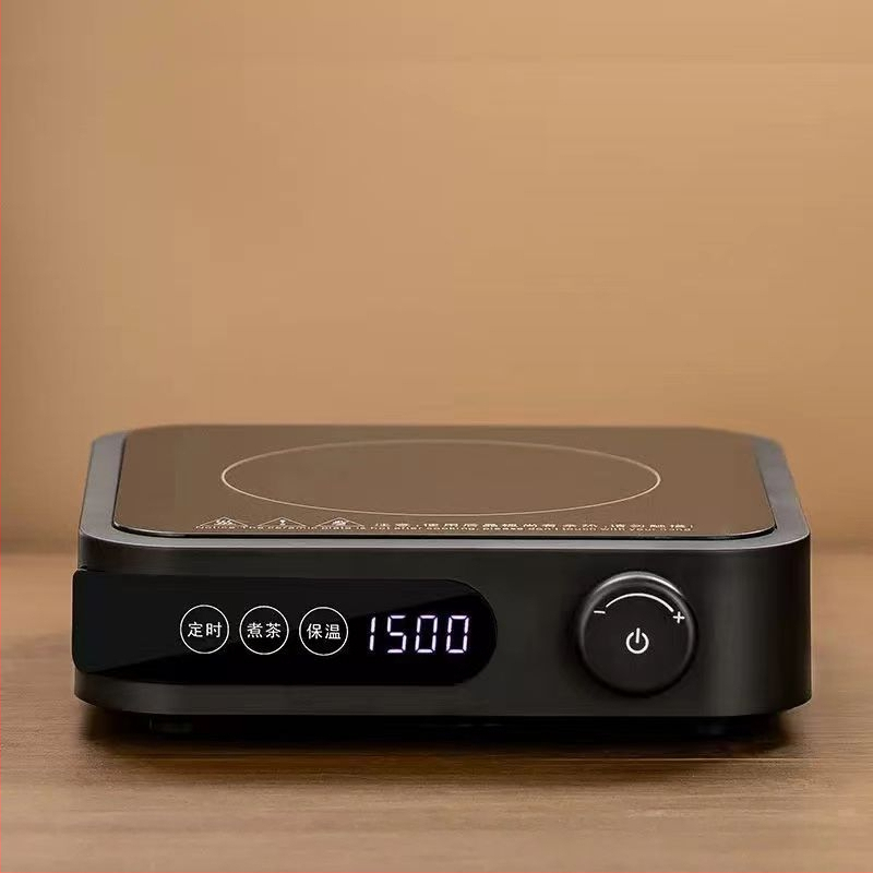 Ceainic din sticlă borosilicată, cu capacitate mare, mâner din lemn de nuc – aparat integrat pentru prepararea ceaiului, pentru plita electrică ceramică