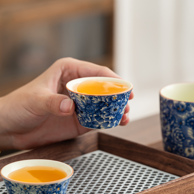Set de ceai din porțelan, stil antic Kung Fu, pentru uz casnic — gaiwan minimalist, ceainic și cești, set complet într-o cutie cadou premium