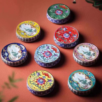 Suport ceramic emailat pentru capacul ceainicului, stil chinezesc vintage Gongfu, accesorii pentru setul de ceai, suport pentru cești și tavă de servire ceai pentru uz casnic