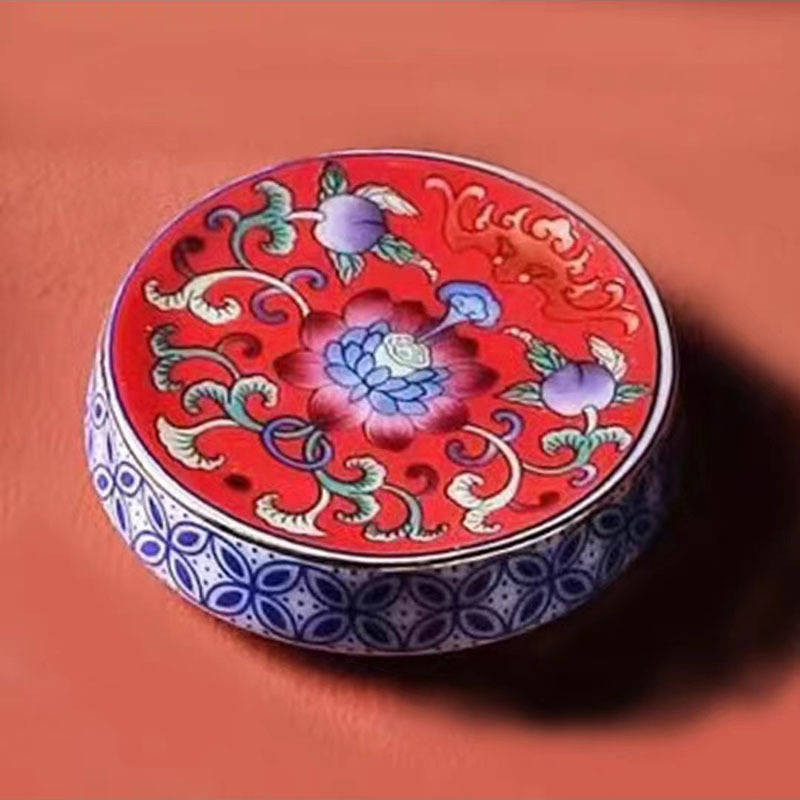 Suport ceramic emailat pentru capacul ceainicului, stil chinezesc vintage Gongfu, accesorii pentru setul de ceai, suport pentru cești și tavă de servire ceai pentru uz casnic