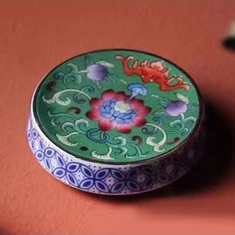 Suport ceramic emailat pentru capacul ceainicului, stil chinezesc vintage Gongfu, accesorii pentru setul de ceai, suport pentru cești și tavă de servire ceai pentru uz casnic