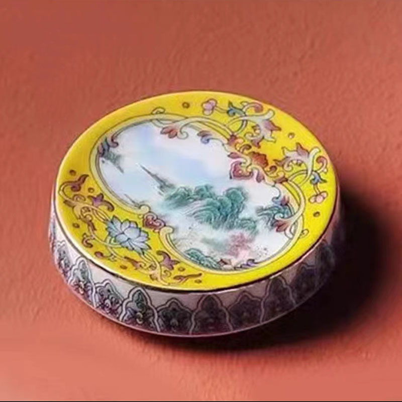 Suport ceramic emailat pentru capacul ceainicului, stil chinezesc vintage Gongfu, accesorii pentru setul de ceai, suport pentru cești și tavă de servire ceai pentru uz casnic