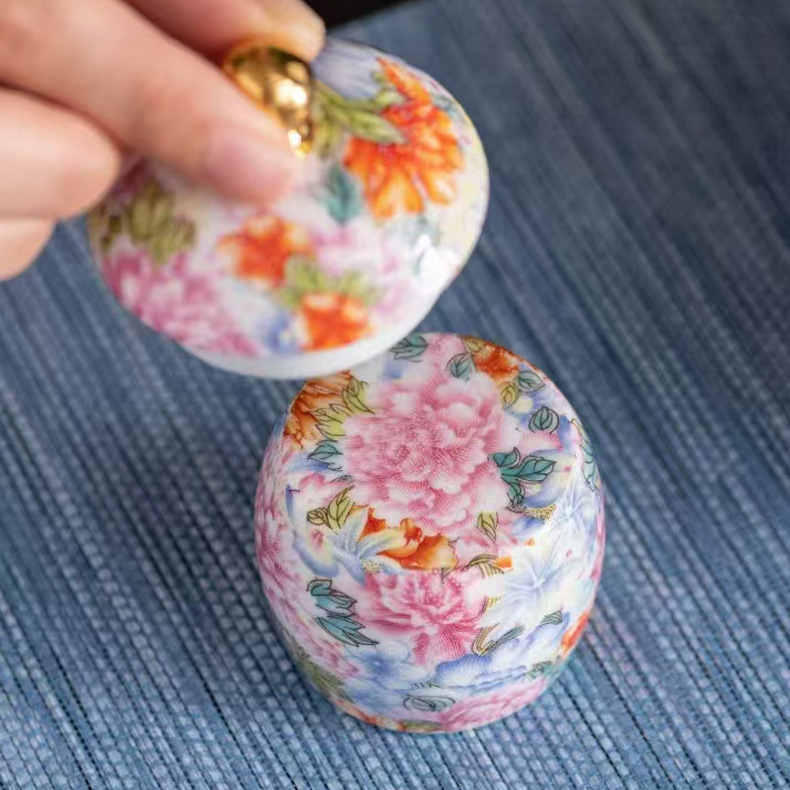 Suport ceramic emailat pentru capacul ceainicului și pernă pentru capacul vasului – accesorii ceremonie ceai Kung Fu