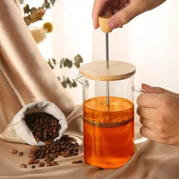 Presa franceză pentru cafea din sticlă borosilicat de înaltă calitate, pentru uz casnic, capac din oțel