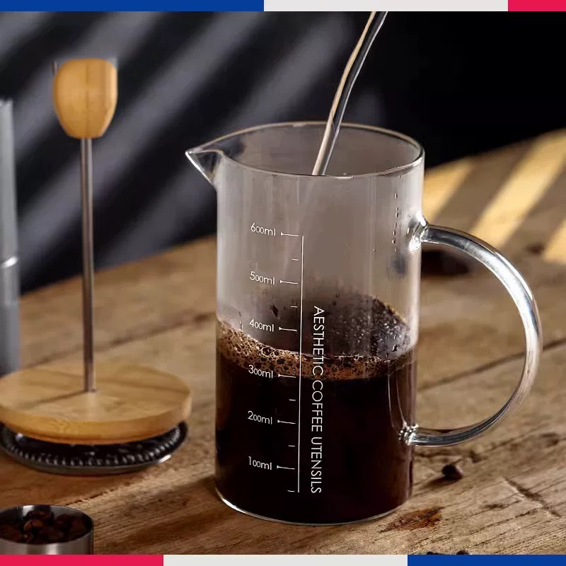 Presa franceză pentru cafea din sticlă borosilicat de înaltă calitate, pentru uz casnic, capac din oțel