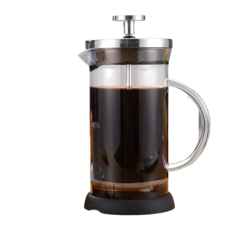Presa franceză pentru cafea din sticlă borosilicat de înaltă calitate, pentru uz casnic, capac din oțel