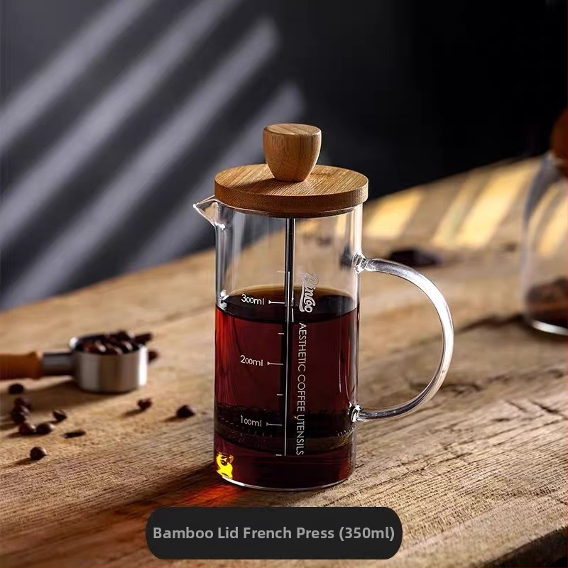 Presa franceză pentru cafea din sticlă borosilicat de înaltă calitate, pentru uz casnic, capac din oțel