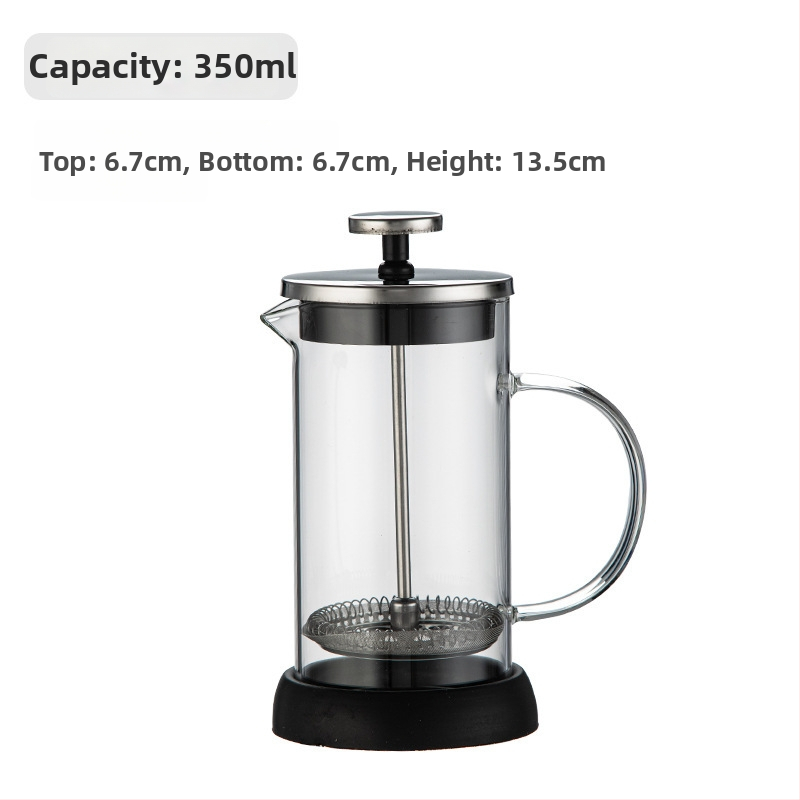Presa franceză pentru cafea din sticlă borosilicat de înaltă calitate, pentru uz casnic, capac din oțel